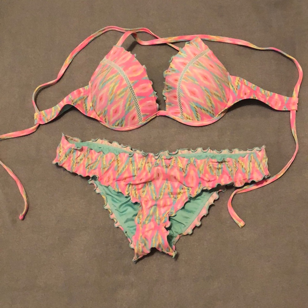 Shade and Shore pink Santa Fe print bikini